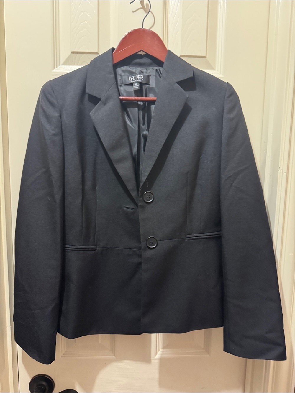 Kasper Women's Black Two-Button Notch Lapel Blazer